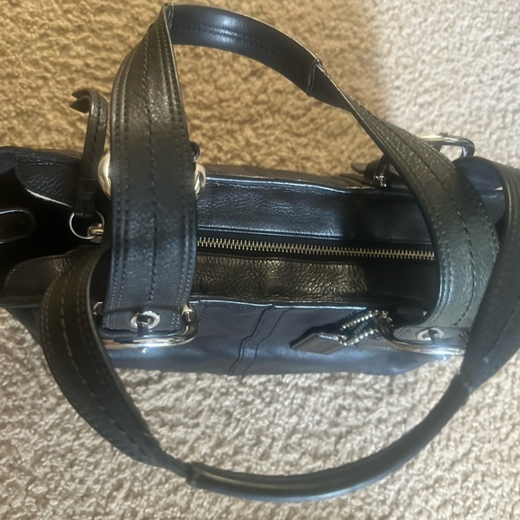 Coach Black Leather Bag with Embossed Logo - Picture 5 of 13